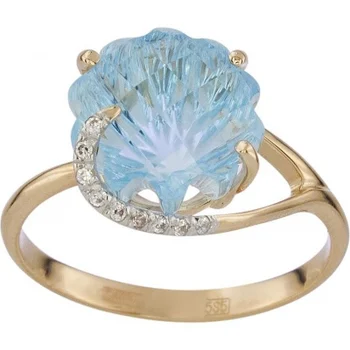 

Aloris ring with Topaz and cubic zirconia in red gold