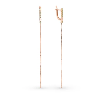 

Gold earrings with хризолитом sunlight sample 585