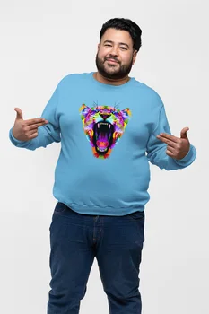 

Angemiel Wear Open Mouth Tiger Blue Men 'S Sweatshirt