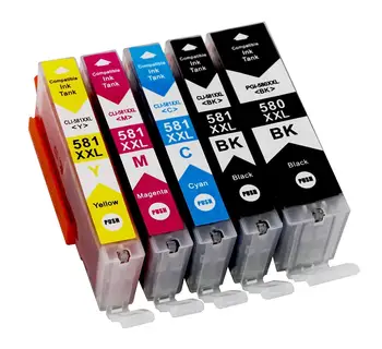 

Pack 5 compatible Inks PGI-580XL CLI-581XL for printers Canon Pixma