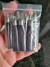 10 unids/lote 6cm pendientes borlas de seda colgante encantos artesanías tapas de plata cepillo de borlas para la fabricación de la joyería DIY Accesorios