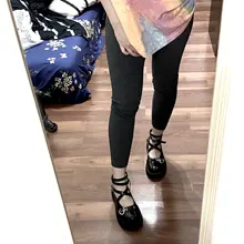 Mujeres Mary Jane Lolita Cosplay Zapatos Mujer Bombas Punta redonda Tacones gruesos Cruz atada Hebilla Correa Mujer 2021 Plataforma Zapatos de mujer