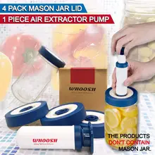 4 пачки ферментационных крышек Airlock с клапаном для широко-рот завинчивающиеся крышки для стеклянных банок крышка с вакуумным насосом для хранения еды