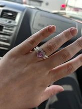 2021 anillo de perlas naturales de agua dulce hecho a mano con cuentas de corazón de diamantes de imitación estético accesorio anillo dedo medio anillo de mujer, joyería