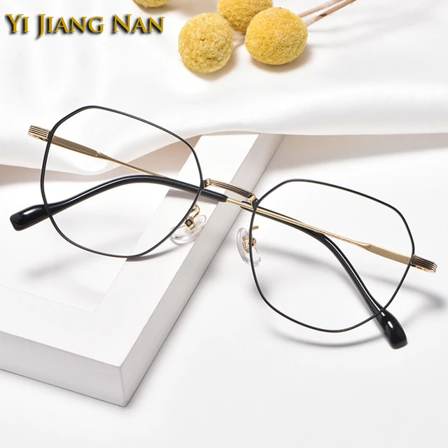 Gafas graduadas de titanio hexagonales para hombre y mujer, lentes ópticas  ligeras de alta calidad, monturas, gafas para Miopía - AliExpress