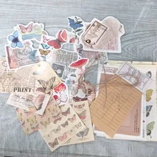 30 unids/set Vintage Scrapbooking Diy Paquete de pegatinas Retro decorativa Natural colección diario Washi etiqueta engomada de papel de arte