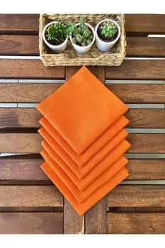 

Modern Orange Fabric Service Napkins 6 pcs Set