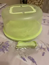Portable Cake Storage Box Round Birthday Wedding Kitchen Baking Container Holder Cake