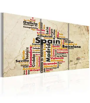 

Table-Spain: colorful text map of the national flag