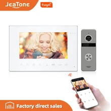 JeaTone – visiophone avec écran de 7 pouces, interphone vidéo, wi fi, Tuya, multilingue, contrôle à distance avec application, détection de mouvement, Double déverrouillage