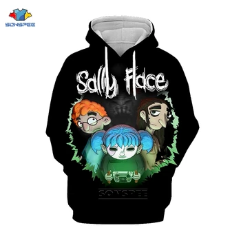 

3d Print Sally Face Sweatshirt Hoodies Men Women Hoody Winter Warm Hoodie Boy/Girls Cap Polluvers Game Coat FreeShipping G97