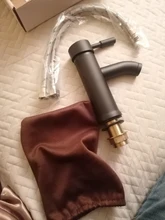 Basin Sink Faucet Mixers Mounted Deck Single-Hole-Tap Hot-Cold-Water-Tap Brass Bathroom