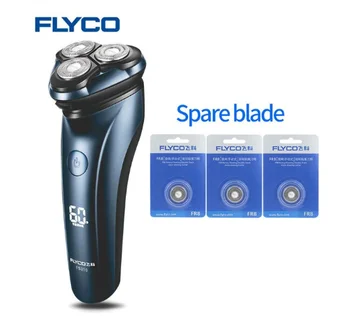 

FLYCO мужской триммер для электробритва + 3 запасных лезвия, водонепроницаемая электрическая бритва для бороды FS310, посылка