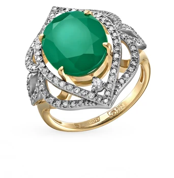 

Gold ring with onyx and diamonds sunlight sample 585