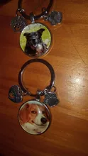 Llavero personalizado con foto de perro, colgante de cristal de perro y amor, Mini llavero de corazón, llave de coche, regalo de recuerdo