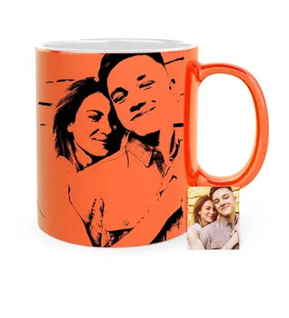 

Personalized Sihouette Highlighter Orange Mug Cup-2