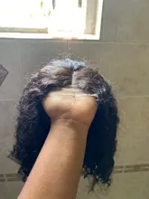 Pelucas de cabello humano malayo para mujeres negras, Bob corto de cabello humano rizado con cierre de encaje 4x4, prearrancado con pelo de bebé