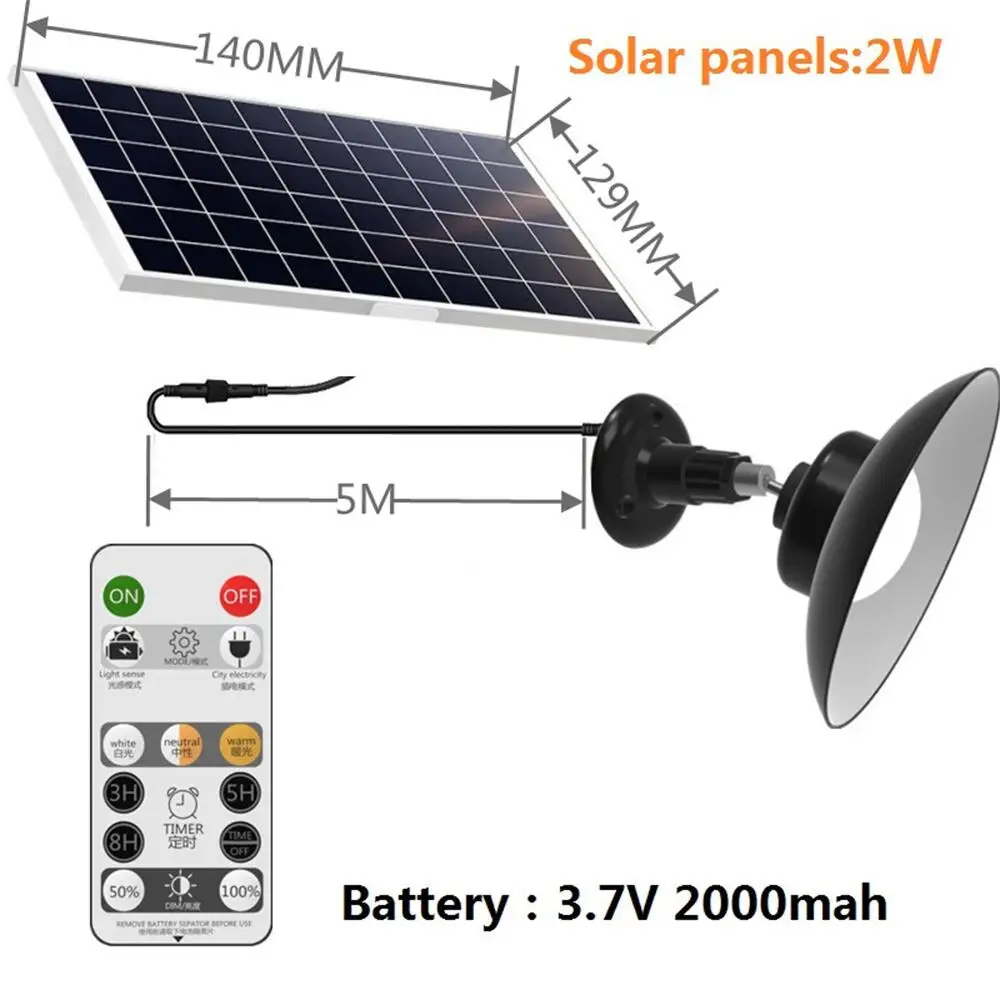 Motion Sensor LED Solar Light Outdoor Indoor Solar Powered Pendant Lamps IP65 Waterproof Dual Head Lamps for Garden solar bulb Solar Lamps