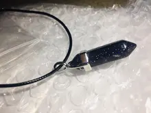 Colgante de cristal Natural con forma de columna Hexagonal para mujer, colgante de piedras, cadena de cuero, joyería