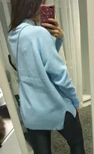 Sweater Pullovers Mock-Neck Beige Purple Winter Green 8-Colors High-Quality Women C-232