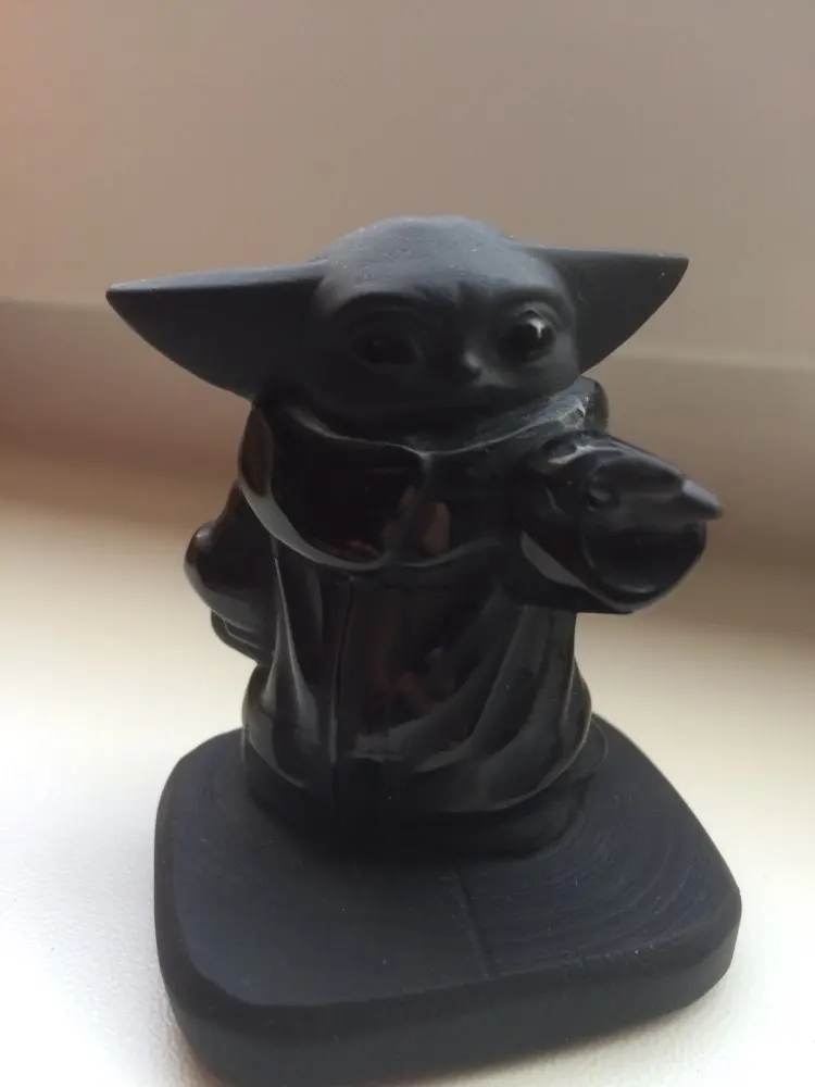 Black Baby Yoda Obsidian Crystal Carved Yoda Figurine Crystal Stone Baby Yoda Ebay