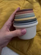 Taza de apilamiento para bebé, Juguetes Divertidos de Color arcoíris, torre de anillo de apilamiento, juguetes educativos para edades tempranas, juguete de inteligencia, 8 Uds.