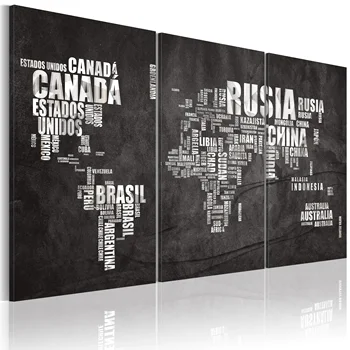 

Table-World Map (Spanish language)-triptych-60x40