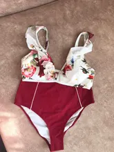 Swimsuit Bikini-Sets Bathing-Suits Tank-Top CUPSHE Floral Two-Pieces Ruffled Sexy High-Waisted