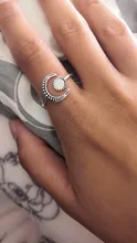 Anillo de compromiso de oro blanco con forma de Luna para mujer y hombre, anillos que se abren ajustables, joyería de lujo
