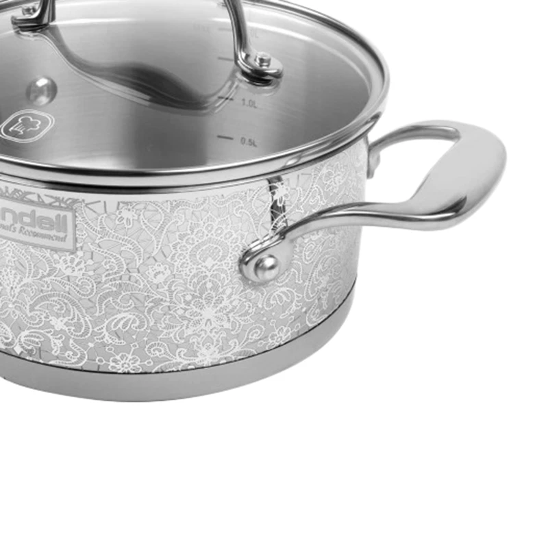 Кастрюля с крышкой RONDELL RDS-1053(Объем 2 л, диаметр 18 см, подходит для всех плит, нержавеющая сталь