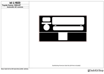 

Interior lining for Toyota Camry 1999-2002. Set L1823.