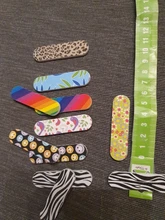 Más de 50 unids/lote Archivo de clavo de Mini tampón para uñas doble-cara estampada portátil pedicura manicura Vijlen uñas papel de lija archivo