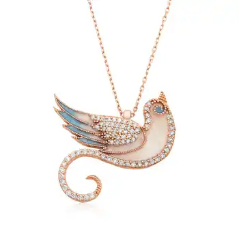 

925 sterling Silver Zümrüdü Phoenix Lady Necklace
