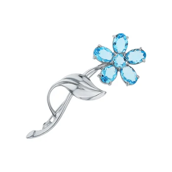 

Silver brooch with Topaz imitation sunlight sample 925