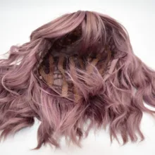 Bob-Wigs Bangs Short Synthetic-Wigs Daily-Hair Blonde Water-Wave Brown Black Purple Women Cosplay