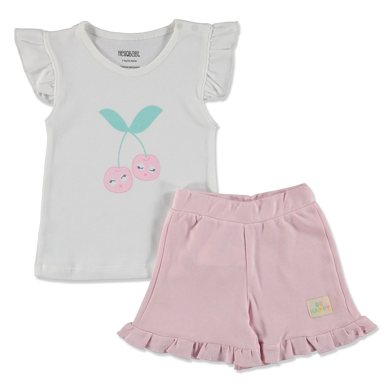 Ebebek HelloBaby/Летняя Детская футболка с принтом Сладкие фрукты комплект шортами 