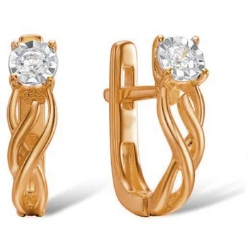 

Lucas gold earrings with 2 red gold diamonds