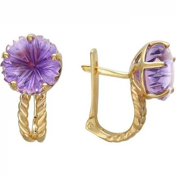 

Esthete earrings with 2 Amethyst Red Gold