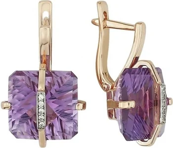 

Aloris earrings with amethyst and cubic zirconia in red gold