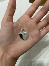 Collar de plata de ley S925 para mujer, colgante de llave plateada en forma de corazón, joyería popular clásica, regalo de vacaciones para pareja, 1:1