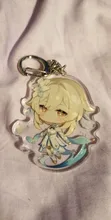 De la isla de Kyushu impacto Zhongli Diluc llavero Cosplay lindo personaje del juego Venti Paimon Tartaglia Mona acrílico colgante de llavero