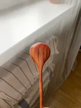 1pc Long Spoons Wooden Korean Style 10.9 inches 100% Natural Wood Long Handle Round Spoons