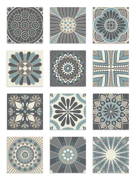 

Panorama Self Adhesive Sticker Tile for Kitchen Bathroom Vintage Tiles Blue - Peel and Stick Wall Tiles - Tile Stickers - Tile Adhesive - Wall Tiles Self Adhesive