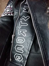 Jacket Punk Biker-Coat Rivets Leather Short Letters-Print Motorcycle Women Outwear Ailegogo
