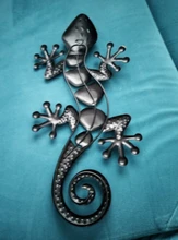 Home-Decor Statues-Accessories Sculptures Jardin Gecko-Wall Metal Animales Outdoor 