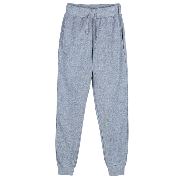 Classic Men‘s Polyester Sweatpants Loose Long Pants Fitness Sports Workout Joggers Solid Color Drawstring Casual Track Trousers