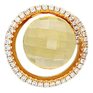 

Esthete pendant with diamonds, Citrine in red gold