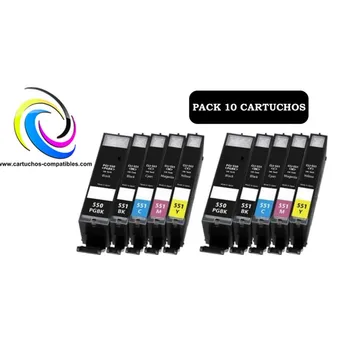 

Canon CLI-551 pack 10 CLI551 PGI-550 MG5550 MG6450 MG7150 IP7200 IP7250 IP8700 IP8750 IX6800 IX6850 MG5400 MG5450 MG5500 MG5600