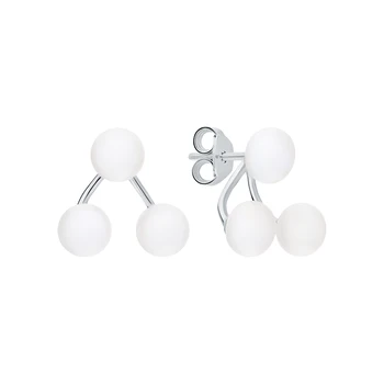 

Silver earrings with pearls cultured sunlight sample 925