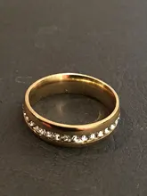 Anillo de piedra de circonia cúbica para mujer, sortija de boda Vintage de acero inoxidable, compromiso, oro amarillo